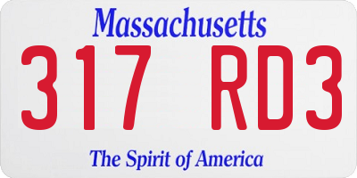 MA license plate 317RD3