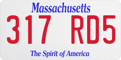MA license plate 317RD5