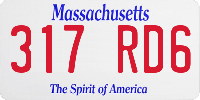 MA license plate 317RD6