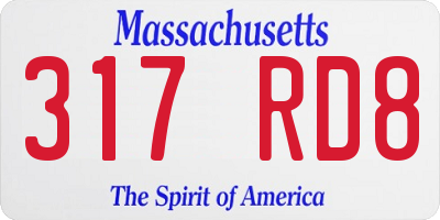 MA license plate 317RD8