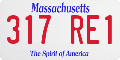 MA license plate 317RE1