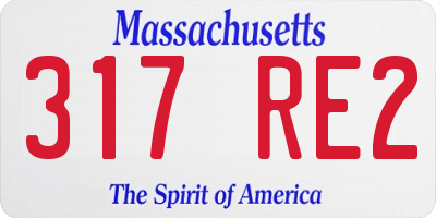 MA license plate 317RE2