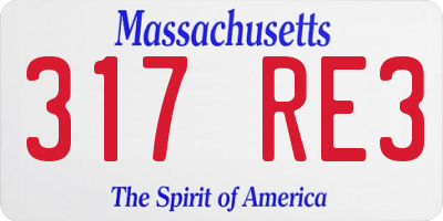 MA license plate 317RE3