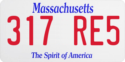 MA license plate 317RE5