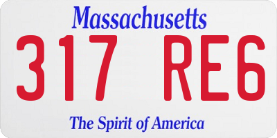 MA license plate 317RE6