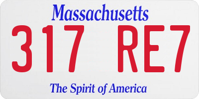 MA license plate 317RE7