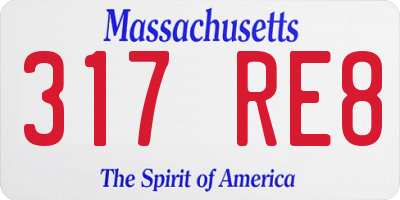 MA license plate 317RE8