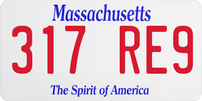 MA license plate 317RE9