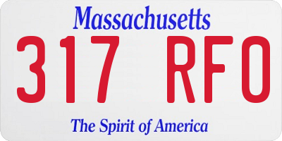 MA license plate 317RF0