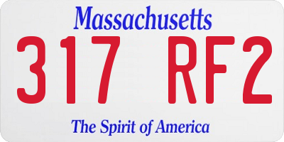 MA license plate 317RF2