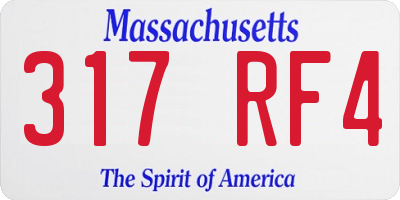 MA license plate 317RF4