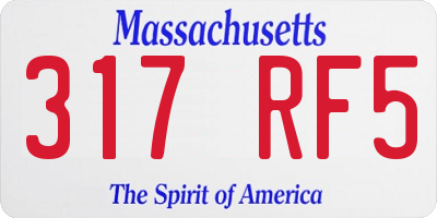 MA license plate 317RF5