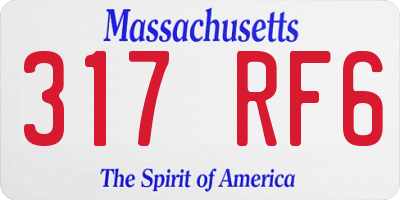 MA license plate 317RF6