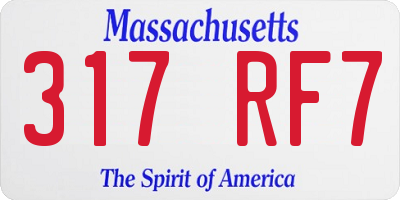 MA license plate 317RF7