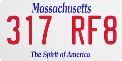 MA license plate 317RF8