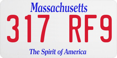 MA license plate 317RF9