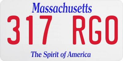 MA license plate 317RG0