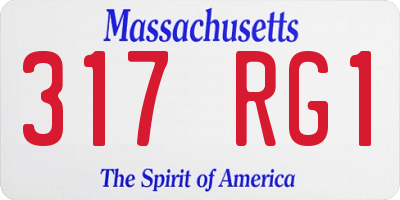MA license plate 317RG1