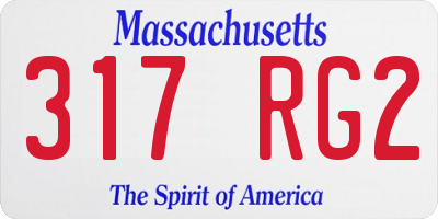 MA license plate 317RG2