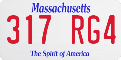 MA license plate 317RG4