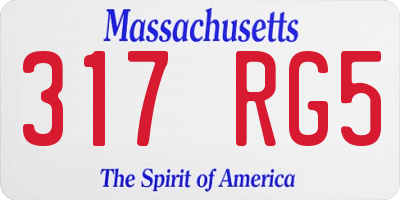 MA license plate 317RG5