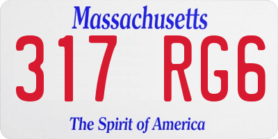 MA license plate 317RG6