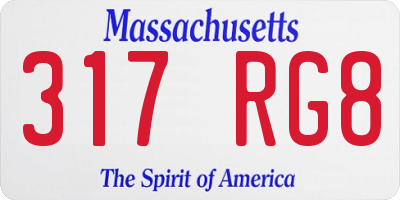 MA license plate 317RG8