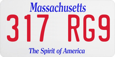 MA license plate 317RG9