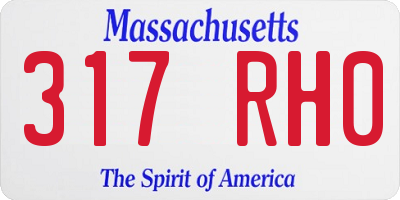 MA license plate 317RH0