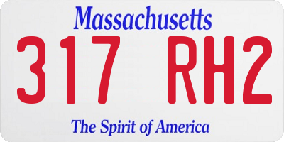 MA license plate 317RH2
