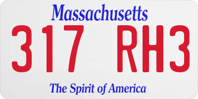 MA license plate 317RH3