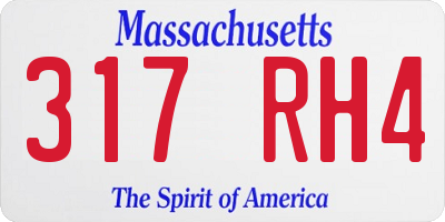 MA license plate 317RH4