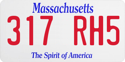 MA license plate 317RH5