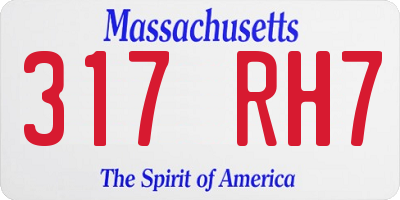 MA license plate 317RH7