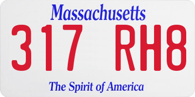 MA license plate 317RH8