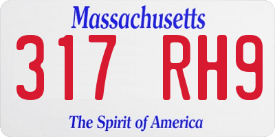 MA license plate 317RH9