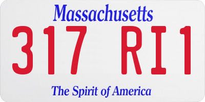 MA license plate 317RI1