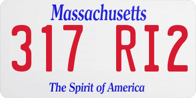 MA license plate 317RI2