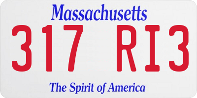 MA license plate 317RI3