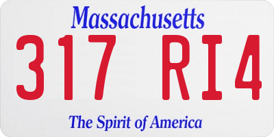 MA license plate 317RI4