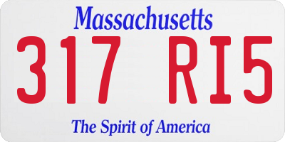 MA license plate 317RI5