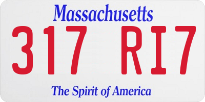 MA license plate 317RI7