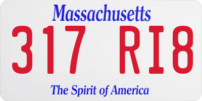 MA license plate 317RI8