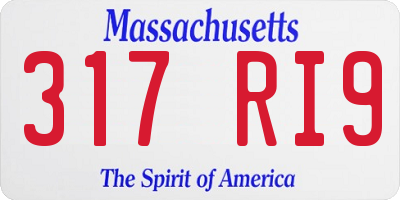 MA license plate 317RI9