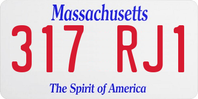 MA license plate 317RJ1