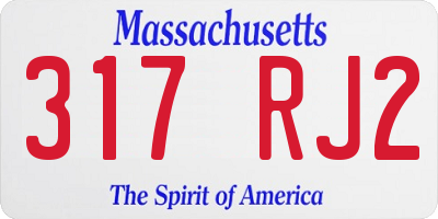 MA license plate 317RJ2