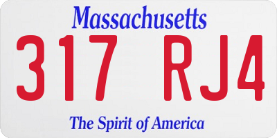 MA license plate 317RJ4