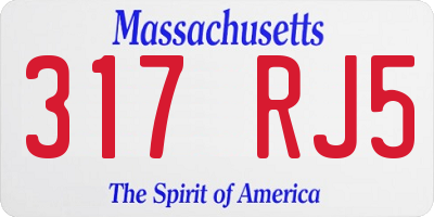 MA license plate 317RJ5