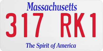 MA license plate 317RK1