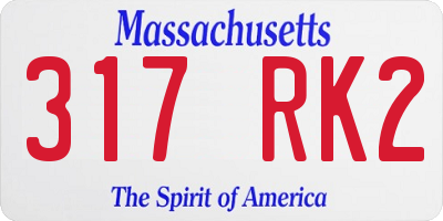 MA license plate 317RK2